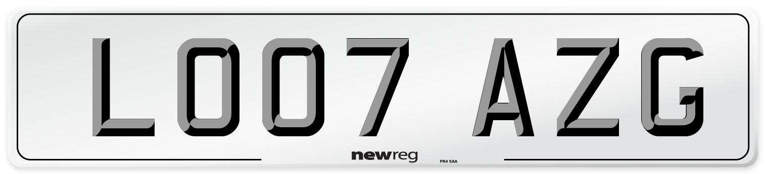 LO07 AZG Number Plate from New Reg